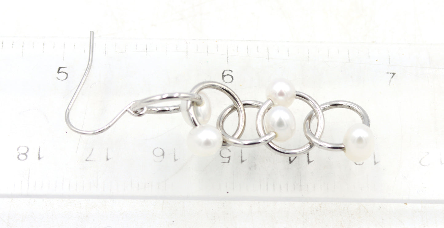 3 Pairs of 925 Sterling silver Honora pearl dangle earrings