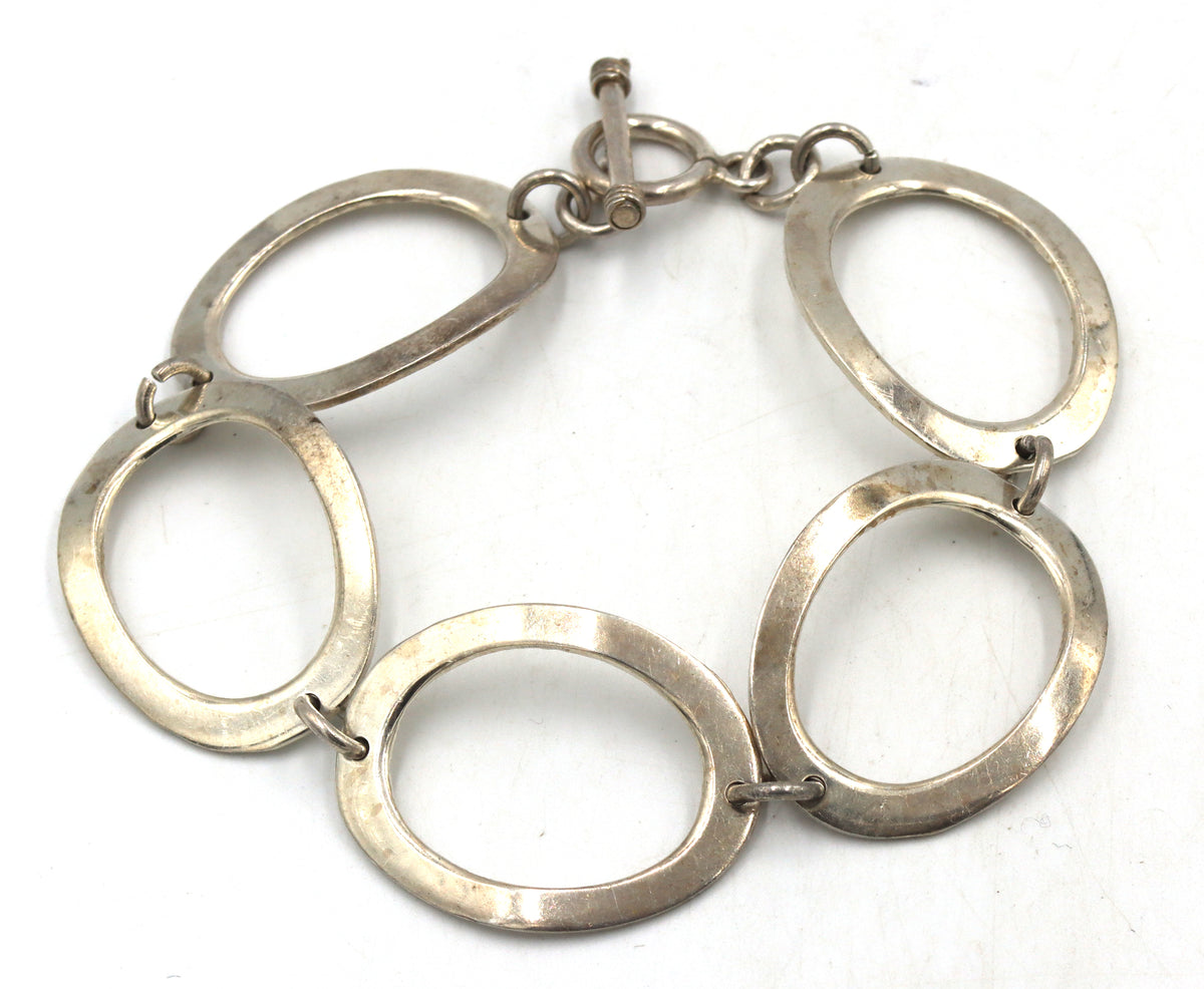 Group lot of 2 vintage 925 sterling silver bracelets