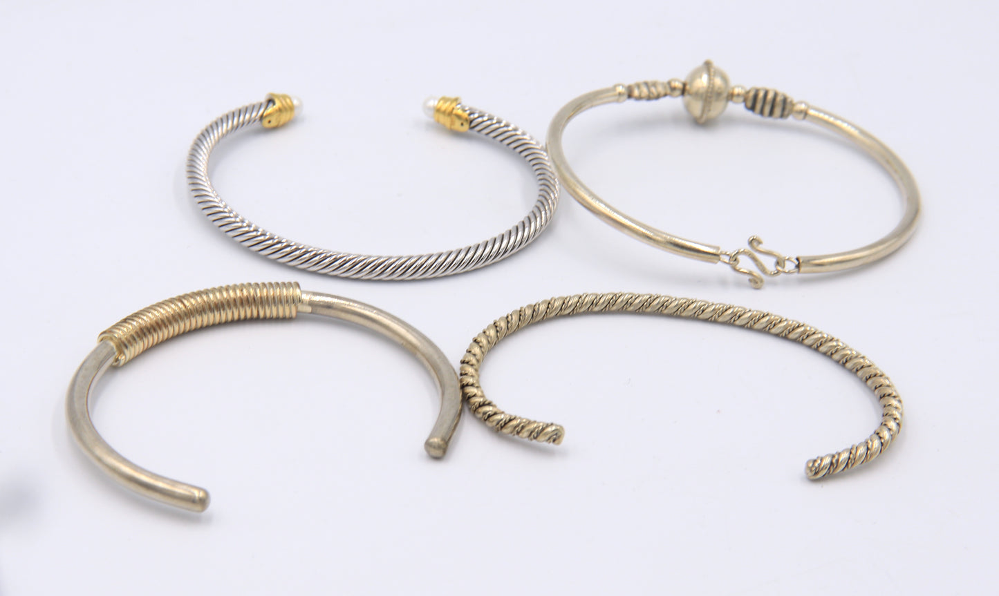 Group Lot of Vintage 925 Sterling Silver Bangles
