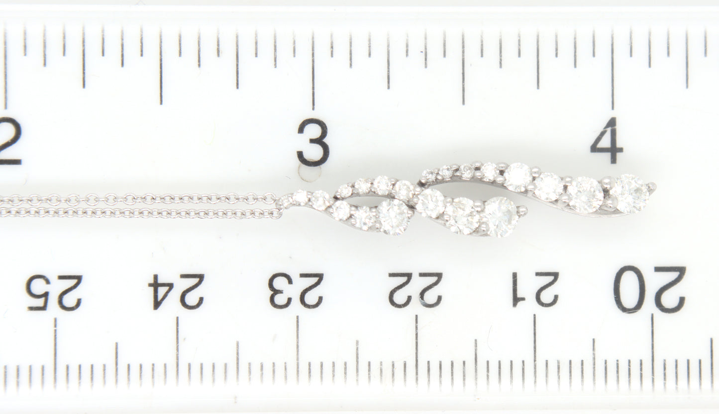 14kt White gold 0.85ctw flexible Journey pendant on chain