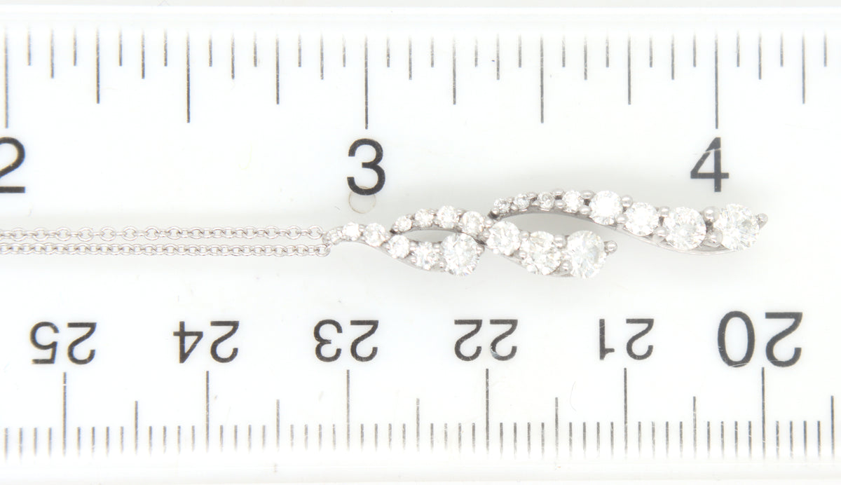 14kt White gold 0.85ctw flexible Journey pendant on chain