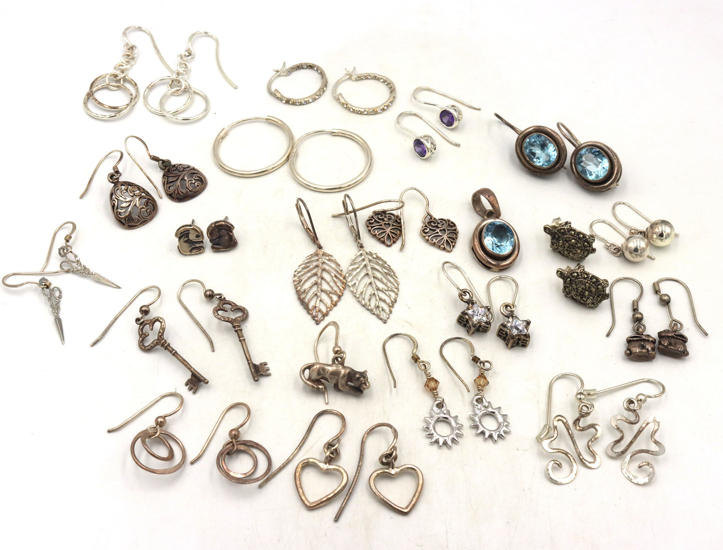Group lot of vintage 925 sterling silver earrings