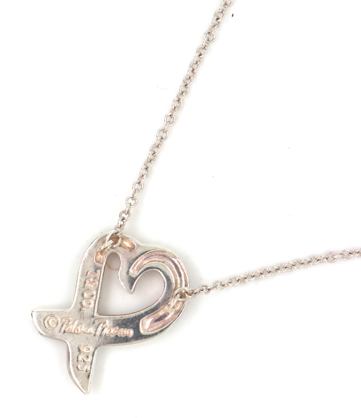 Tiffany & co Paloma Picasso loving heart pendant on chain