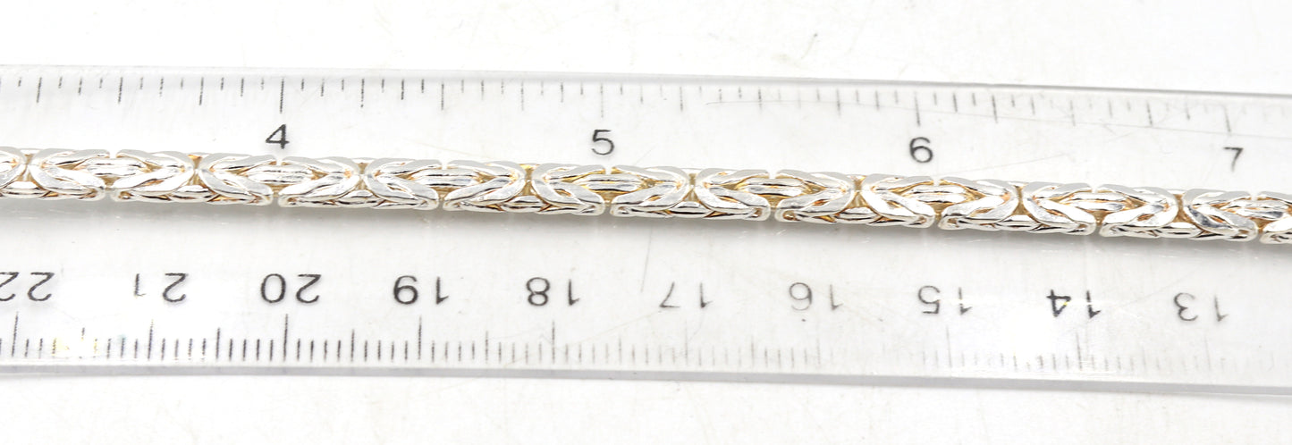 Italian 925 sterling silver Byzantine anklet