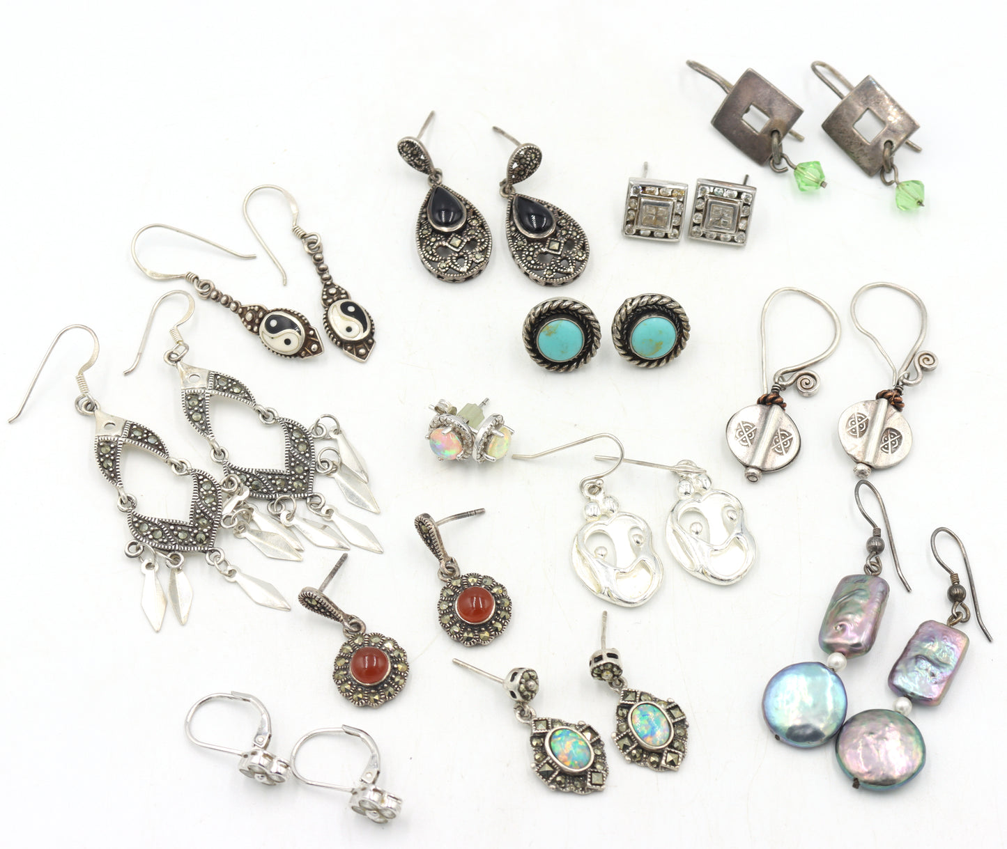 Group lot of Vintage 925 sterling silver earrings