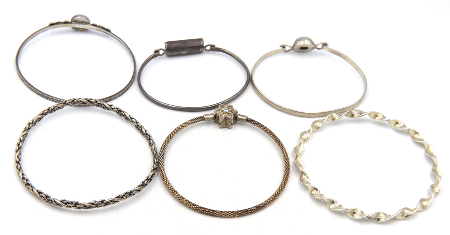 Group lot of Vintage 925 sterling silver bangles