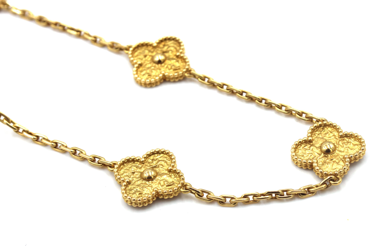 18kt Yellow gold 10 clover motif necklace