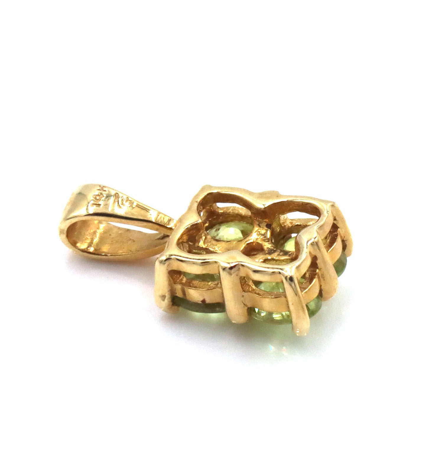 14kt Yellow gold peridot pendant