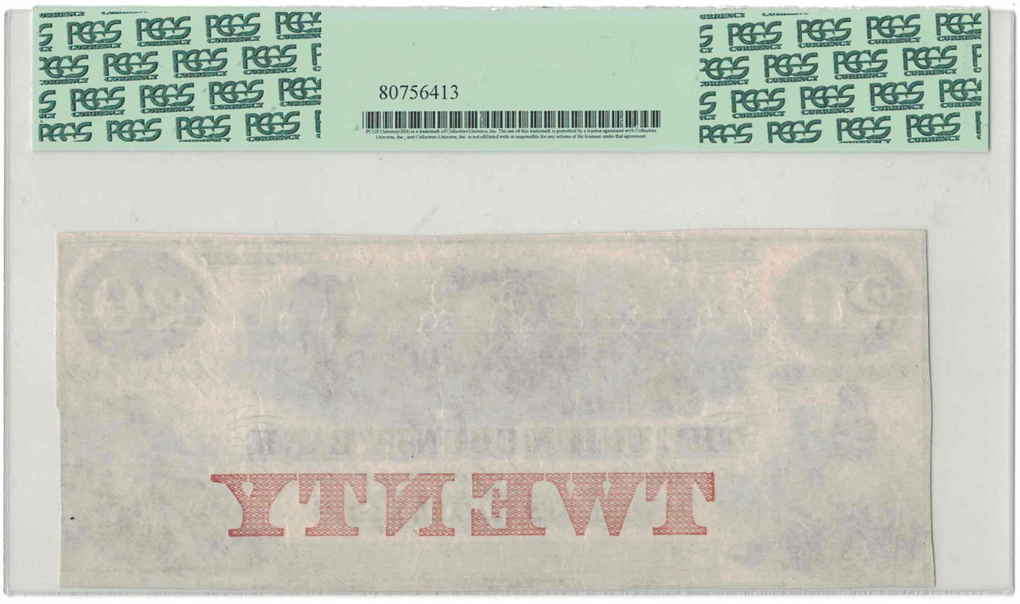 1859 $20 Union County Bank Plainfield NJ – Sep 12, 1859 Remainder – Plate A – PMG 40 EPQ (Extremely