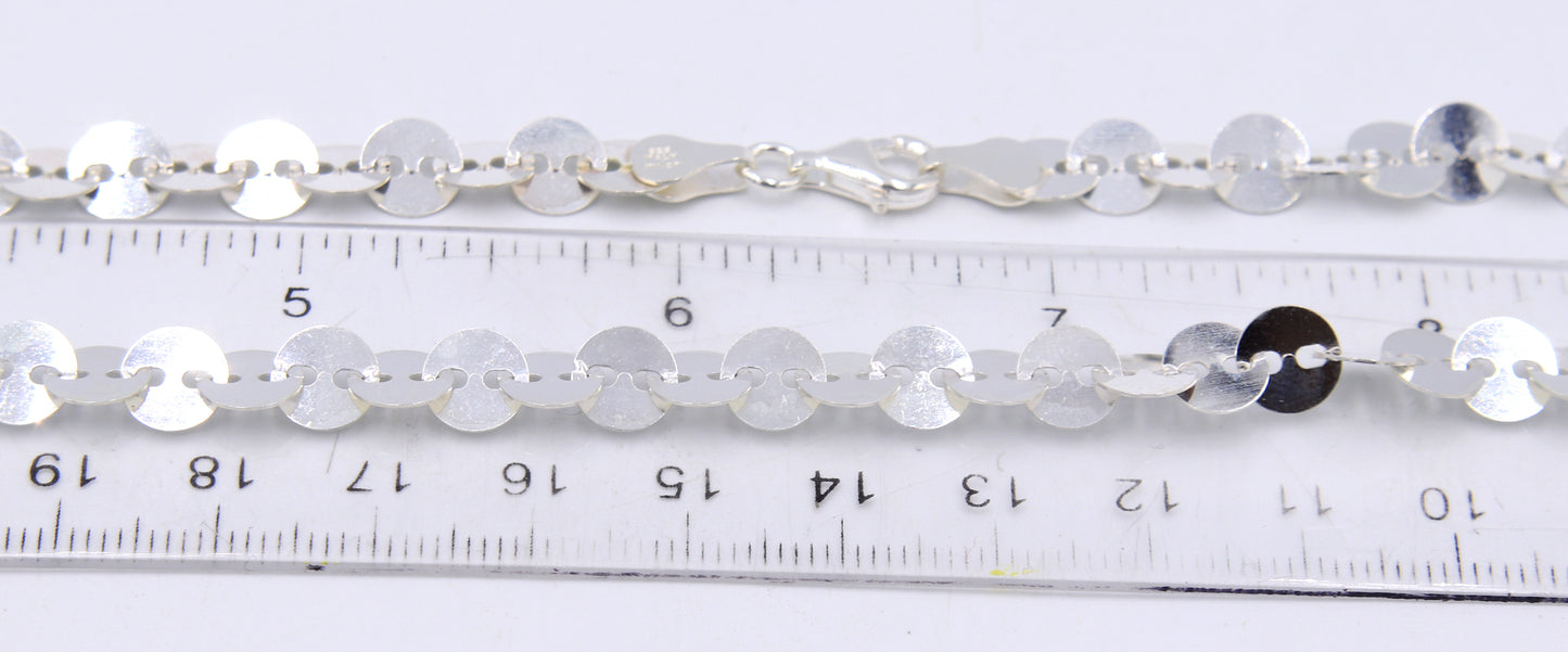 Italian Milor 925 sterling silver disc link chain necklace