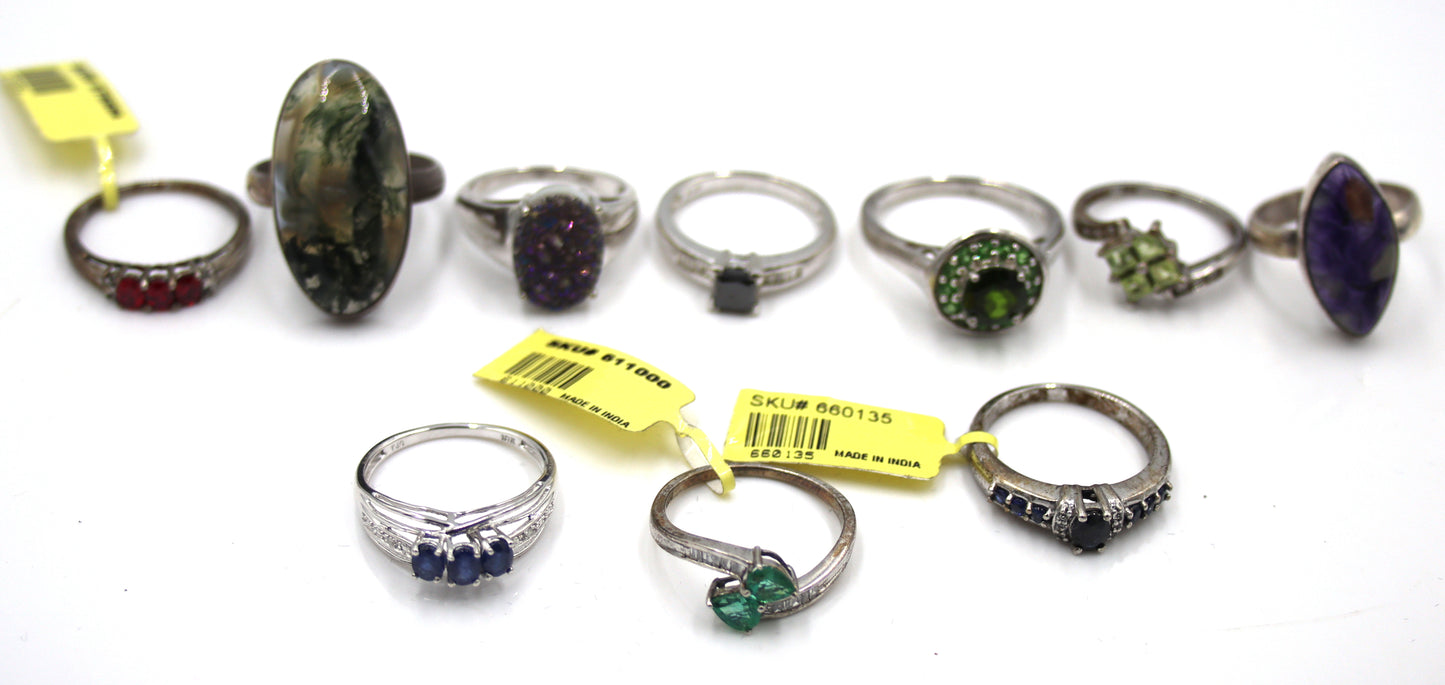 Group lot of Vintage 925 sterling silver rings