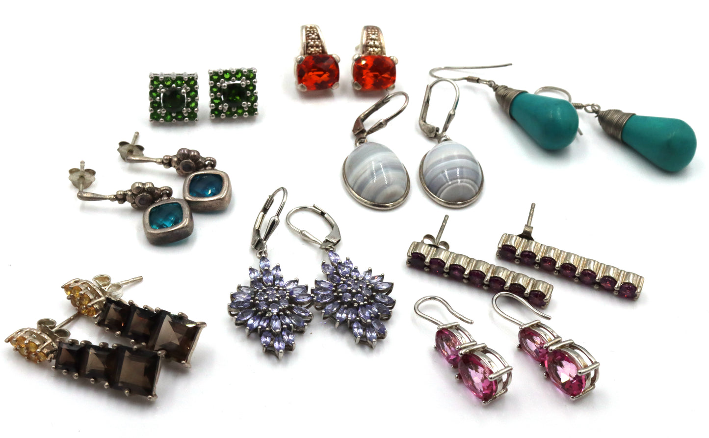 Group lot of Vintage 925 sterling silver earrings