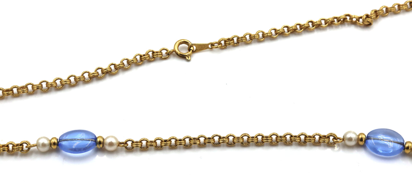 Vintage Avon gold plated pearl and glass necklace