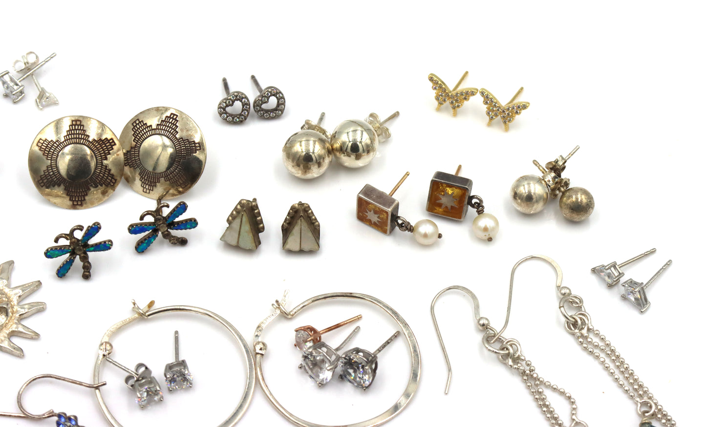 Group lot of vintage 925 sterling silver earrings