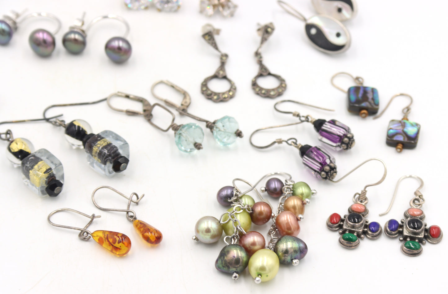 Group lot of Vintage 925 sterling silver earrings