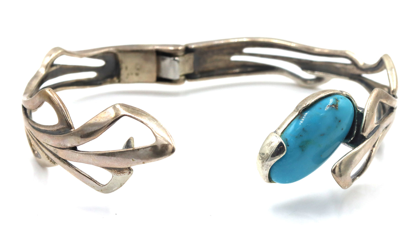 Vintage 925 sterling silver turquoise bangle