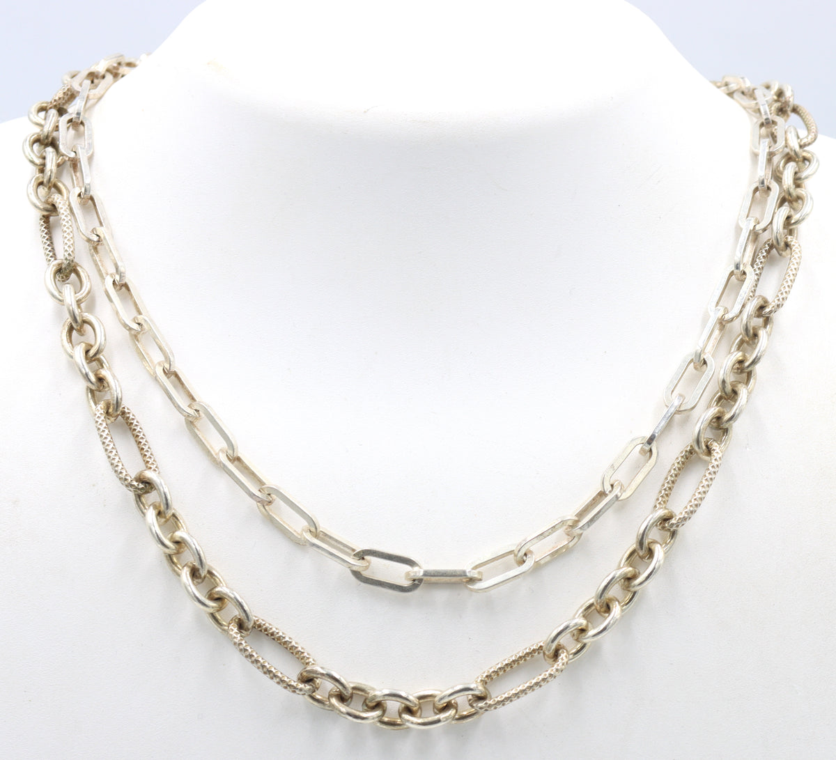 Group lot of 2 Vintage 925 sterling silver necklaces