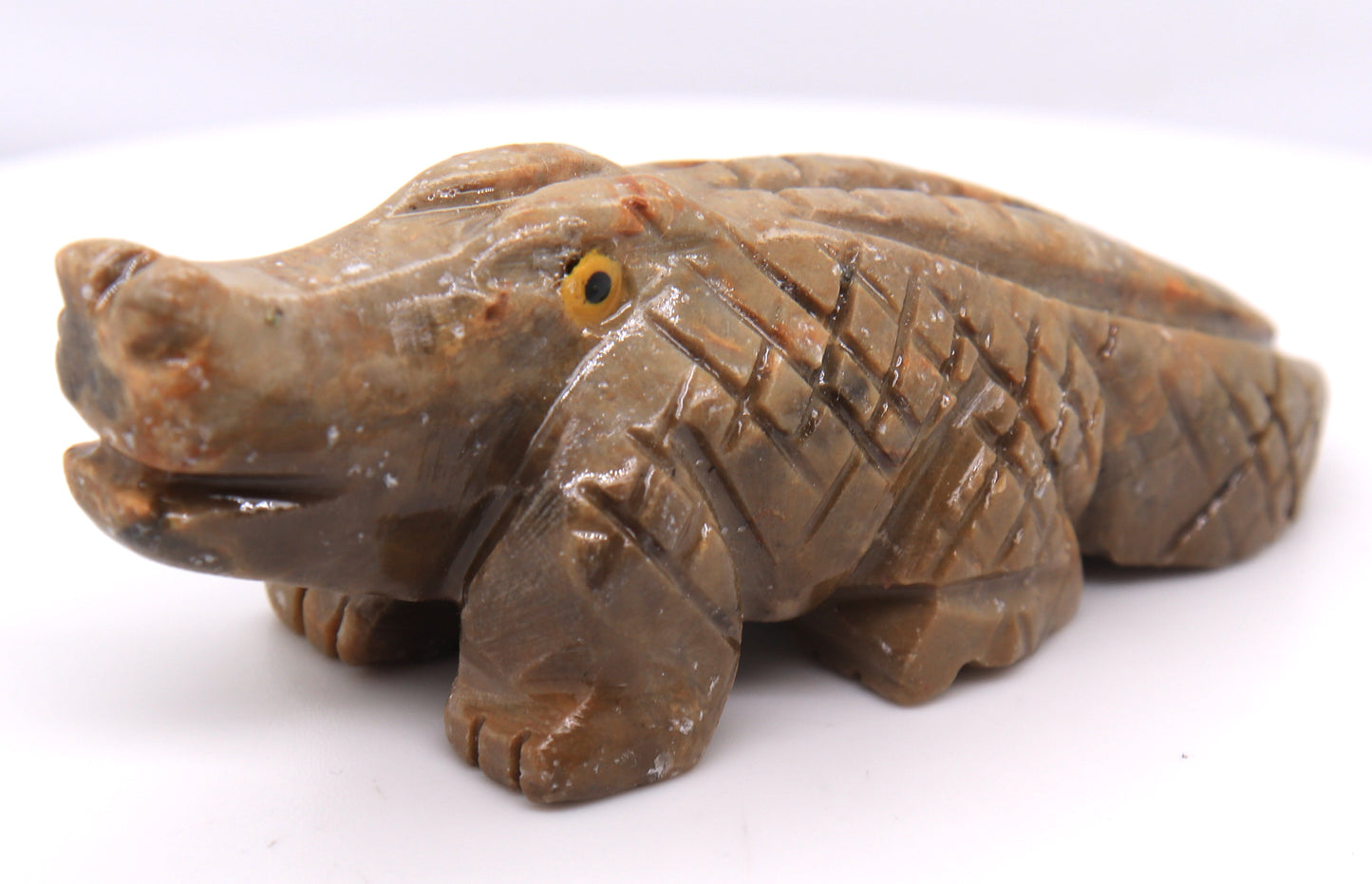 Hand Carved Stone Soapstone Alligator