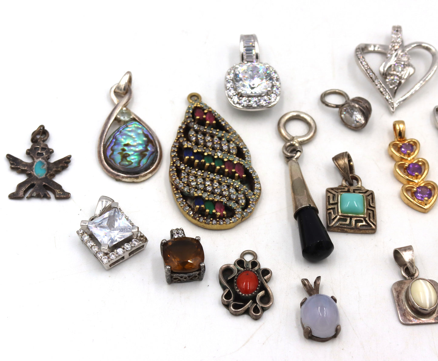 Group lot of Vintage 925 sterling silver pendants