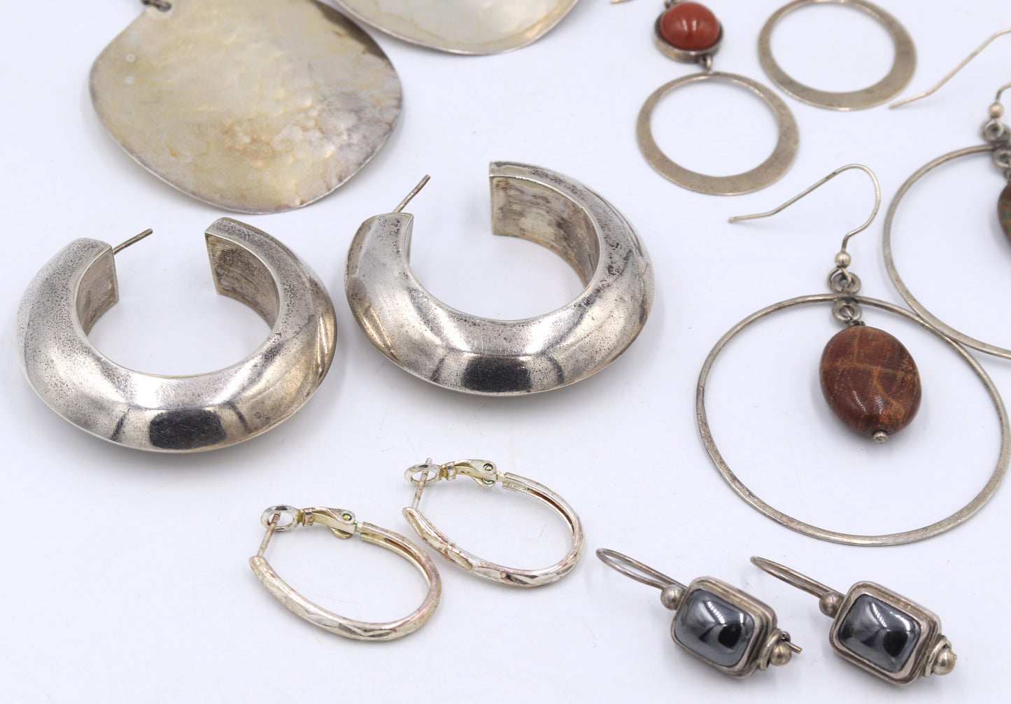 Group lot of vintage 925 sterling silver earrings