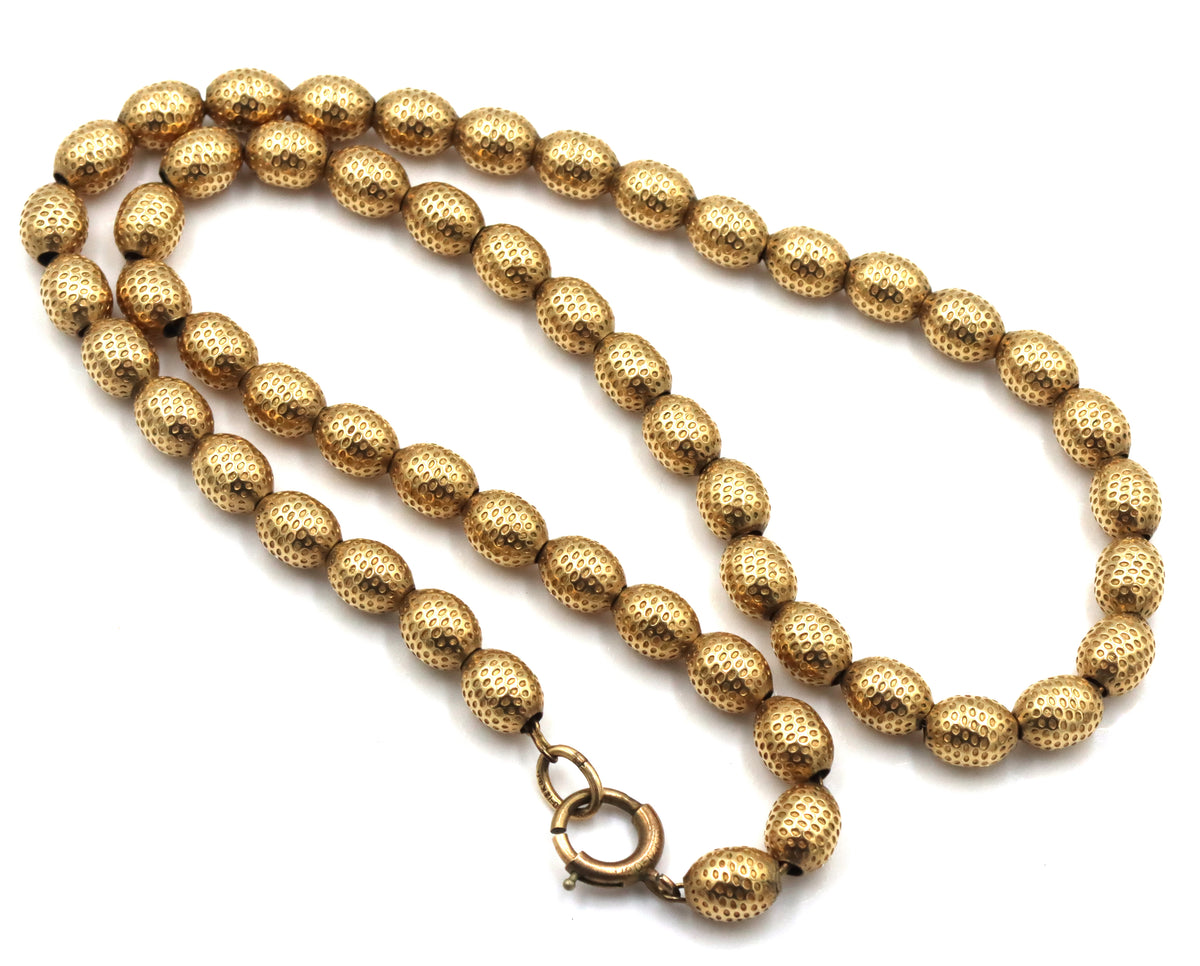 Gold plated beaded necklace