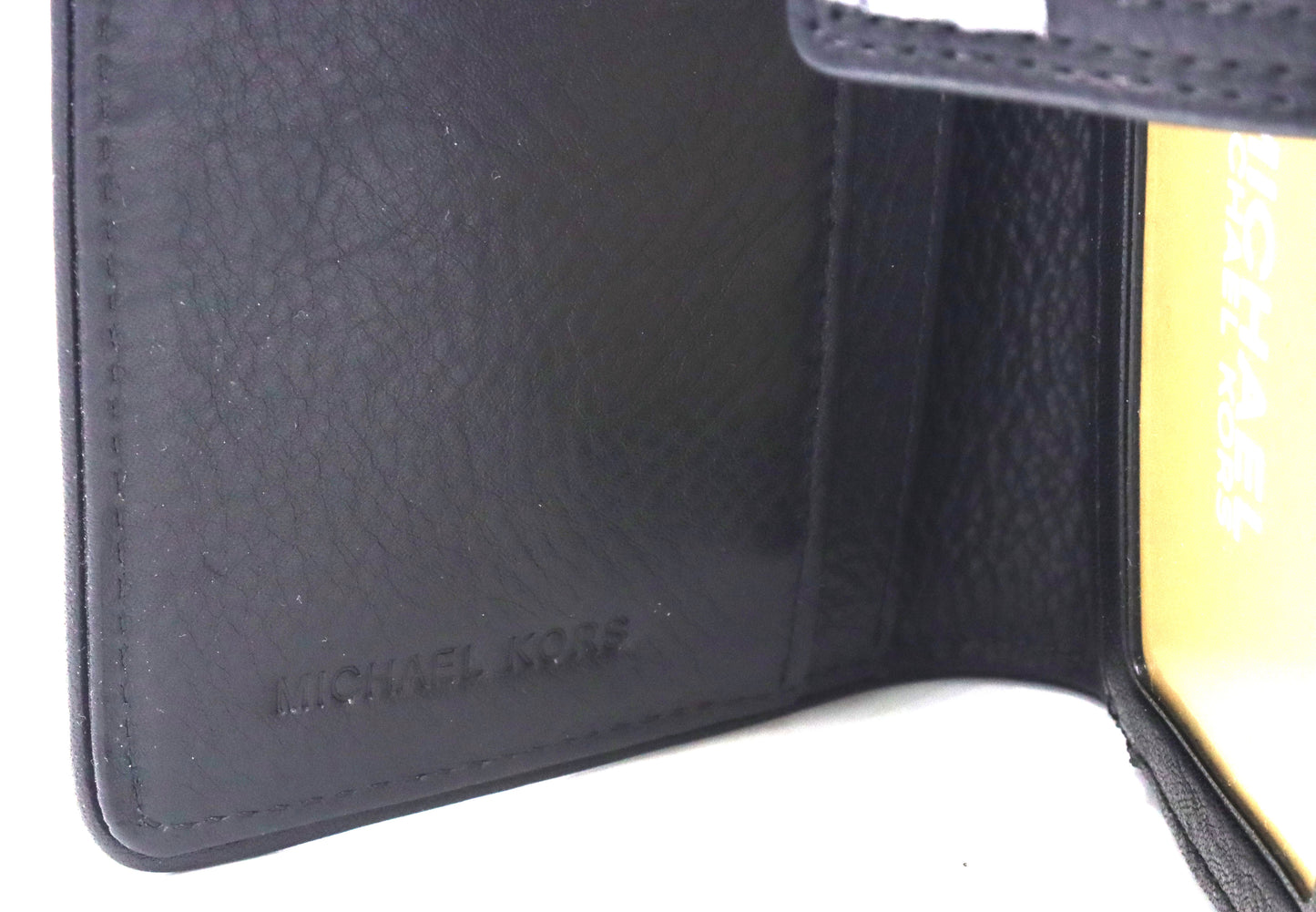 Micheal Kors two tone black and grey leather Harness wallet