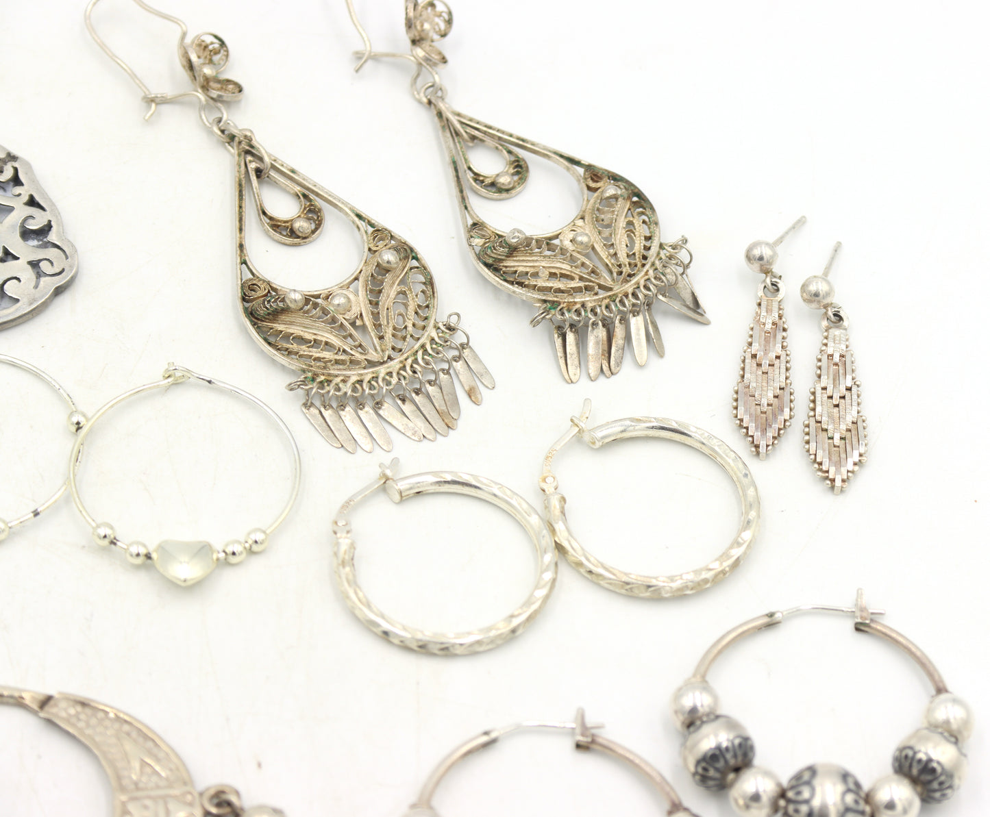 Group lot of Vintage 925 sterling silver earrings