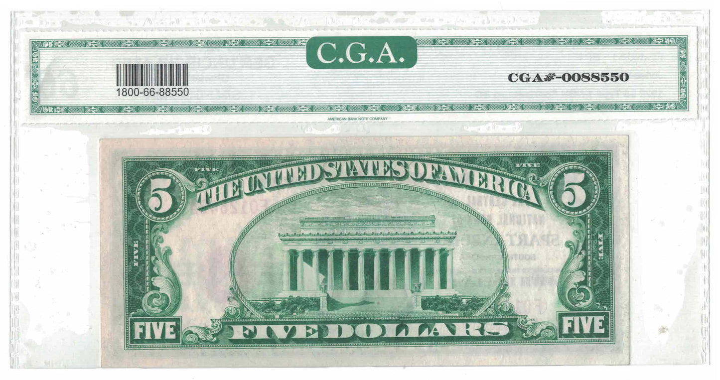 1929 $5 Spartanburg, SC National CGA-66 Paper Currency Bank Note