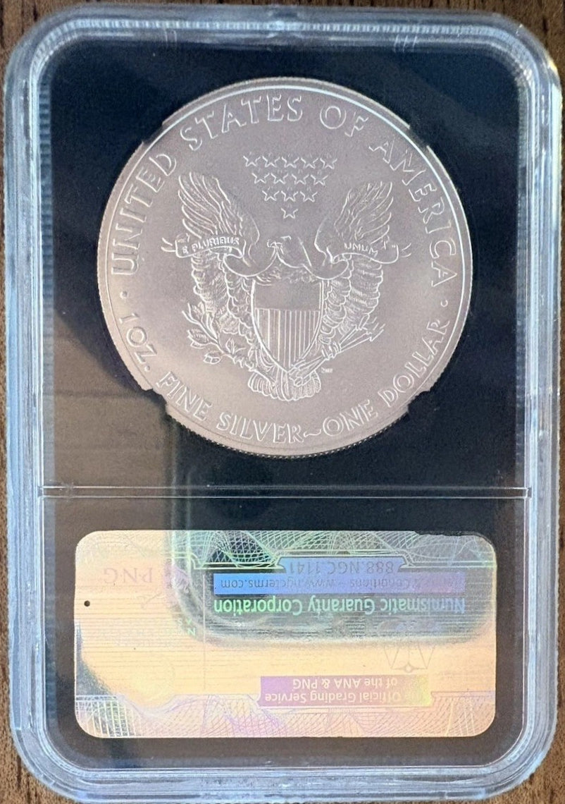 2012 American Silver Eagle $1 NGC MS70 Early Releases 25th Anniversary Label