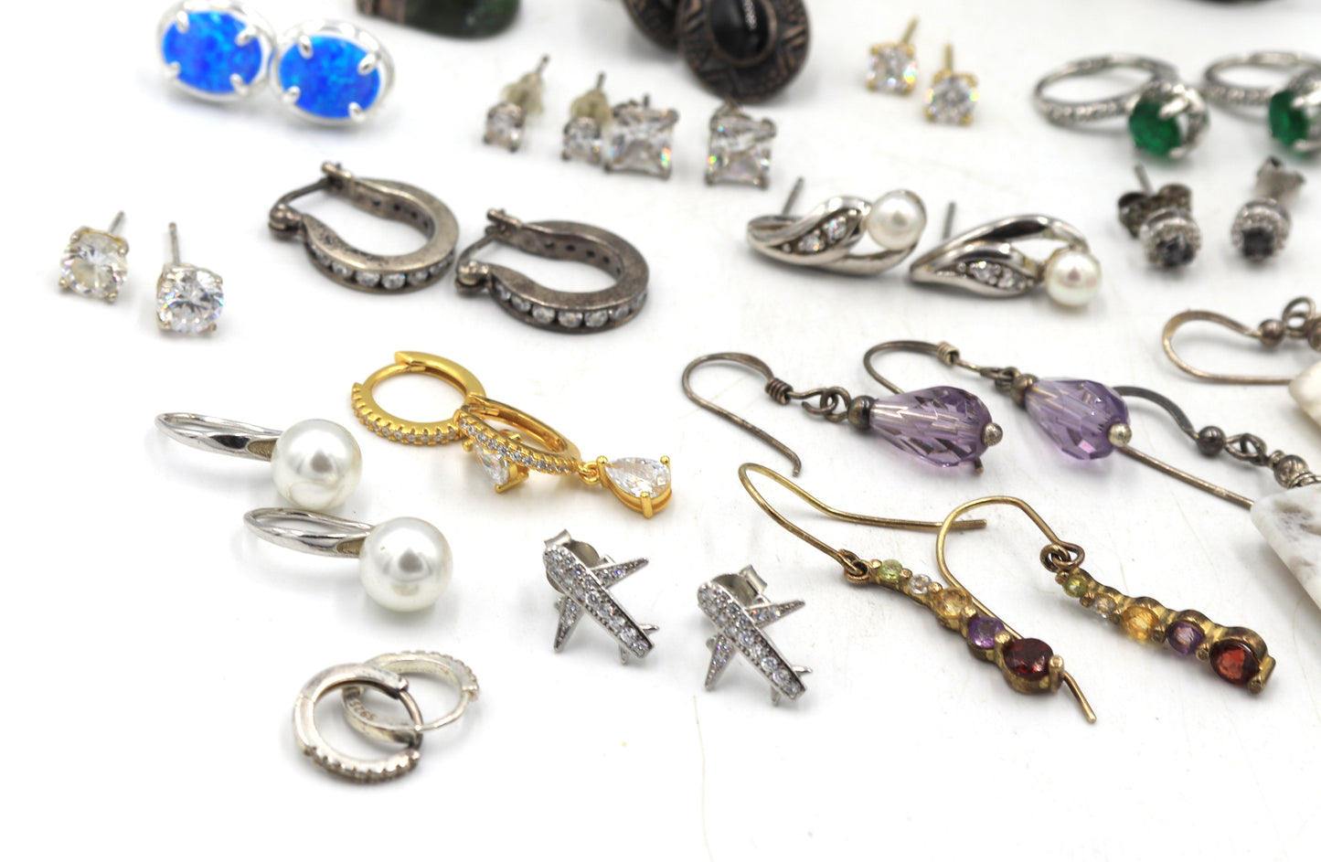 Group lot of Vintage 925 sterling silver earrings