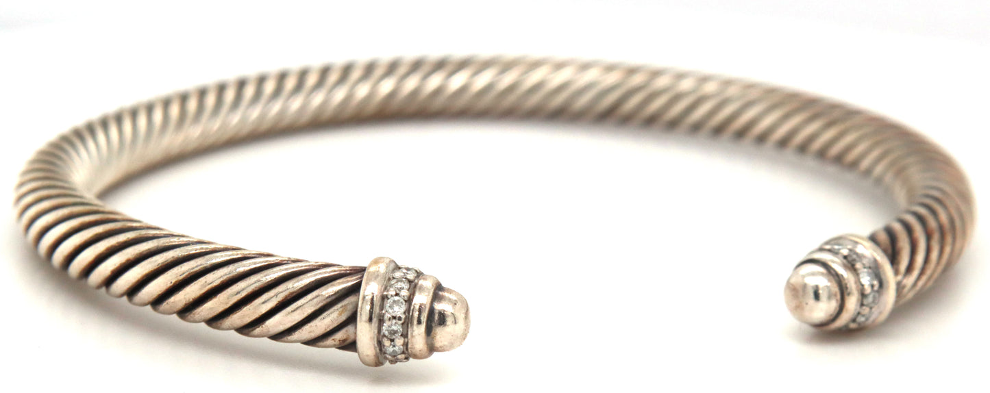 David Yurman classic cable cuff bracelet with diamonds