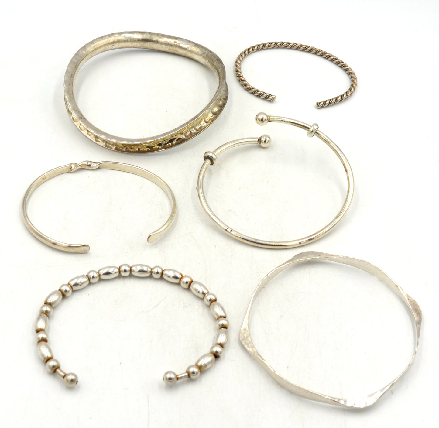 Vintage 925 sterling silver group lot of cuff bangles