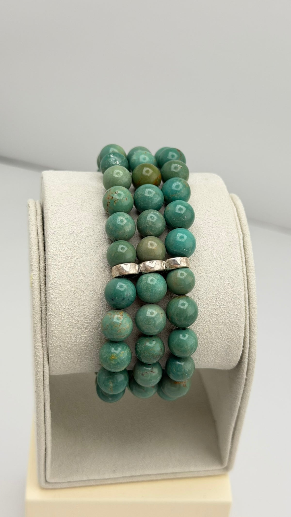 925 Sterling Silver Turquoise Three Strand Bracelet