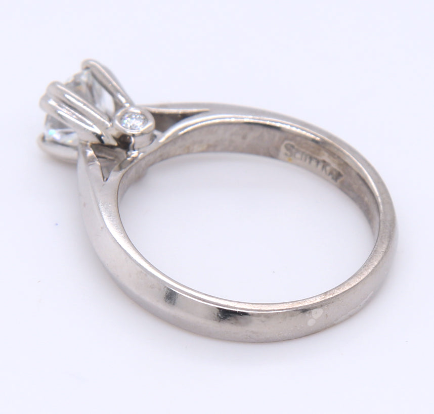 Majestic Platinum Round Brilliant Cut Diamond Engagement Ring