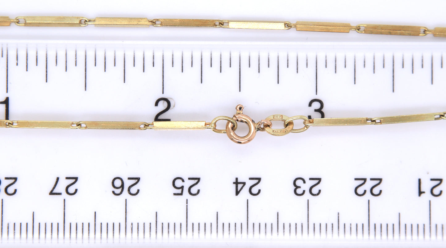 14kt Yellow gold Bar link chain necklace