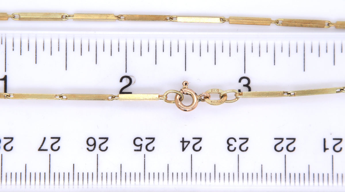14kt Yellow gold Bar link chain necklace