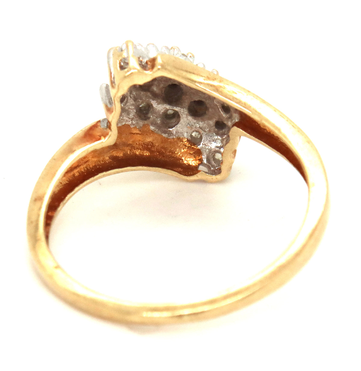 10kt Yellow gold diamond cluster ring