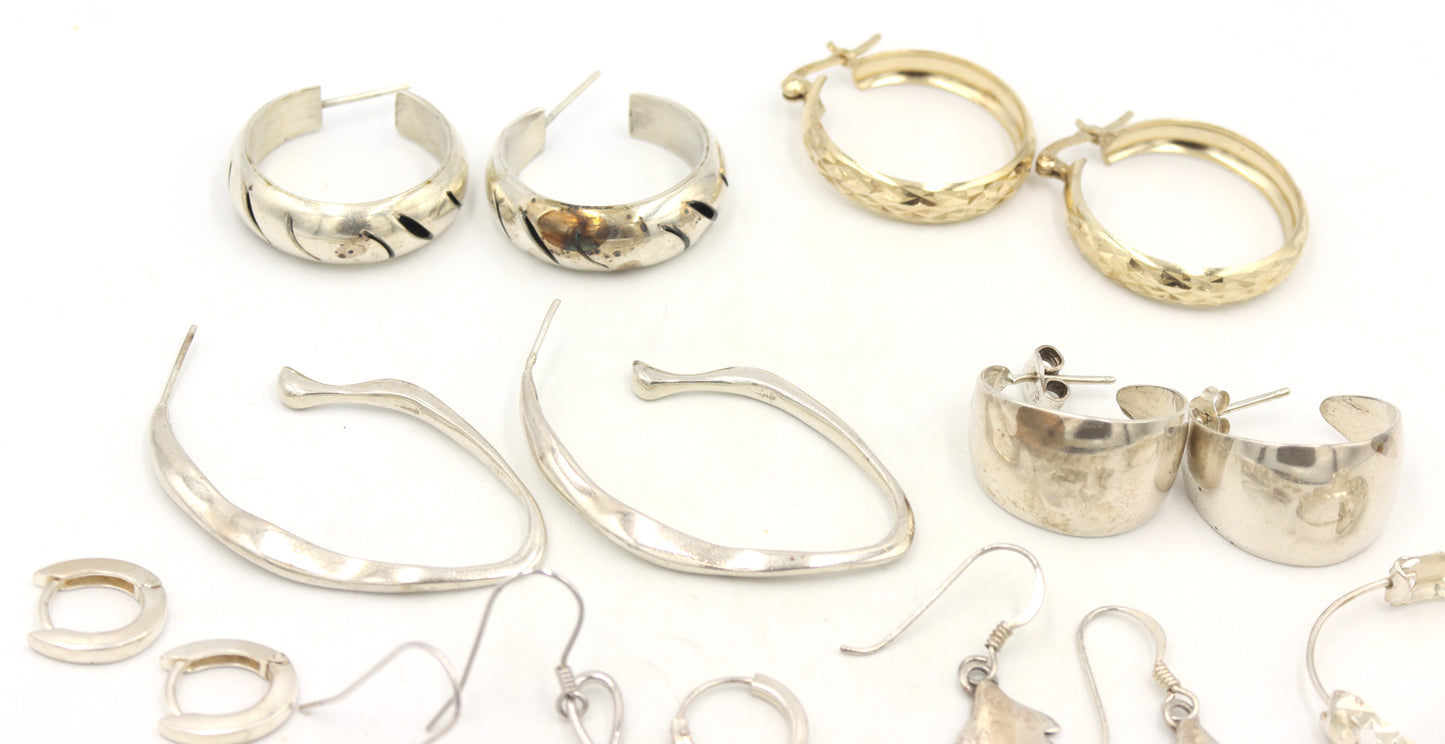 Group lot of Vintage 925 sterling silver earrings