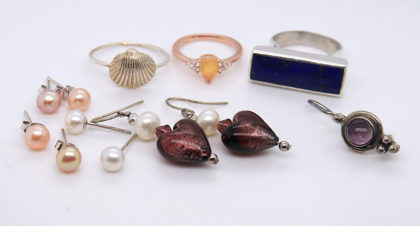 Group Lot of Vintage Sterling Silver Jewelry