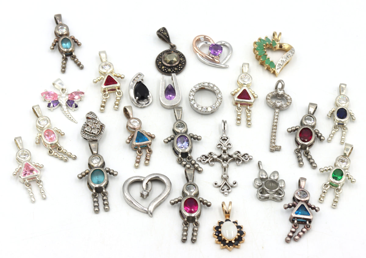Group lot of Vintage 925 sterling silver pendants