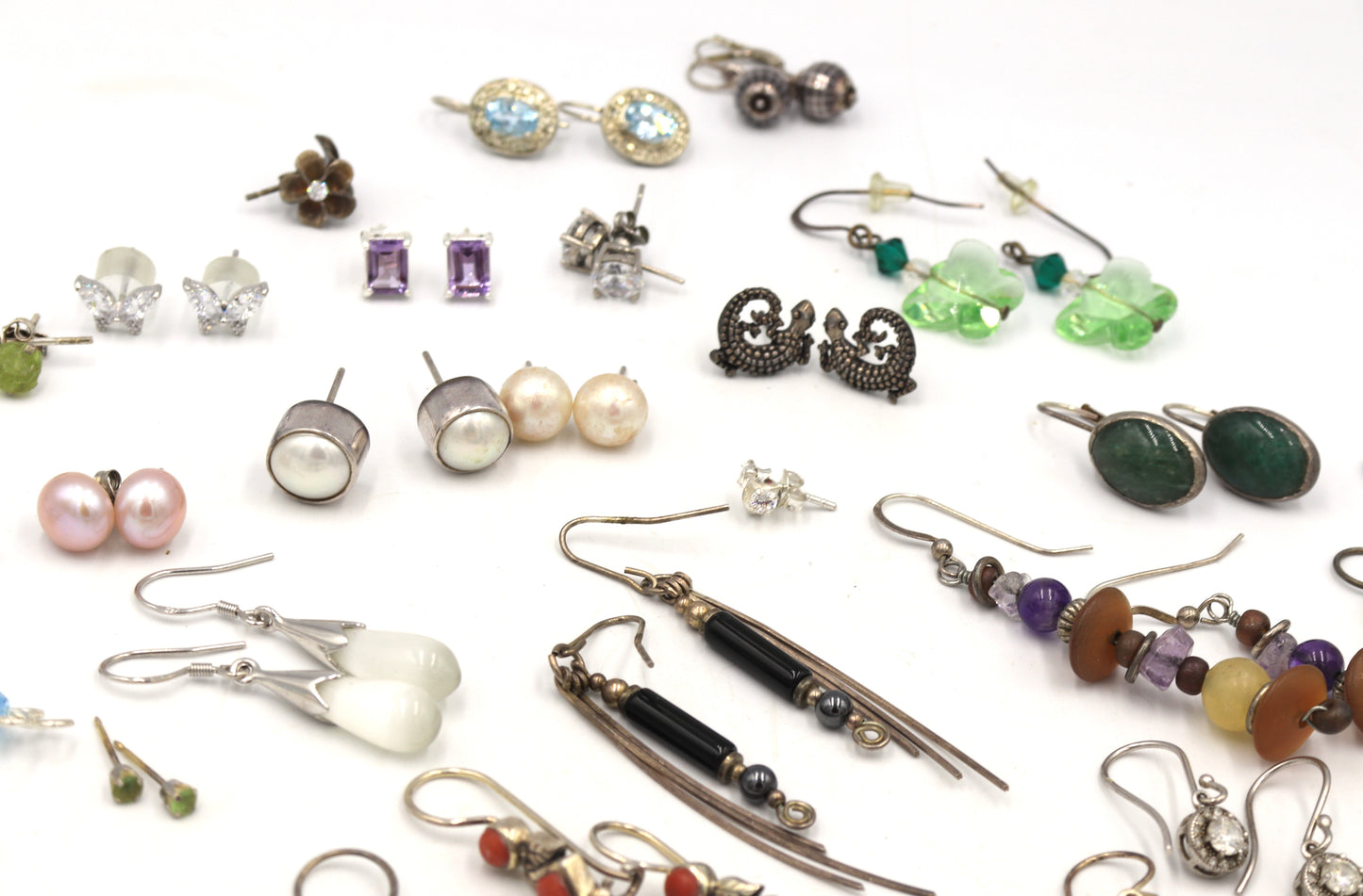 Group lot of Vintage 925 sterling silver earrings