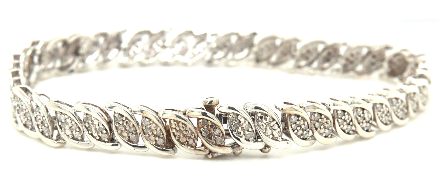 925 Sterling silver diamond bracelet