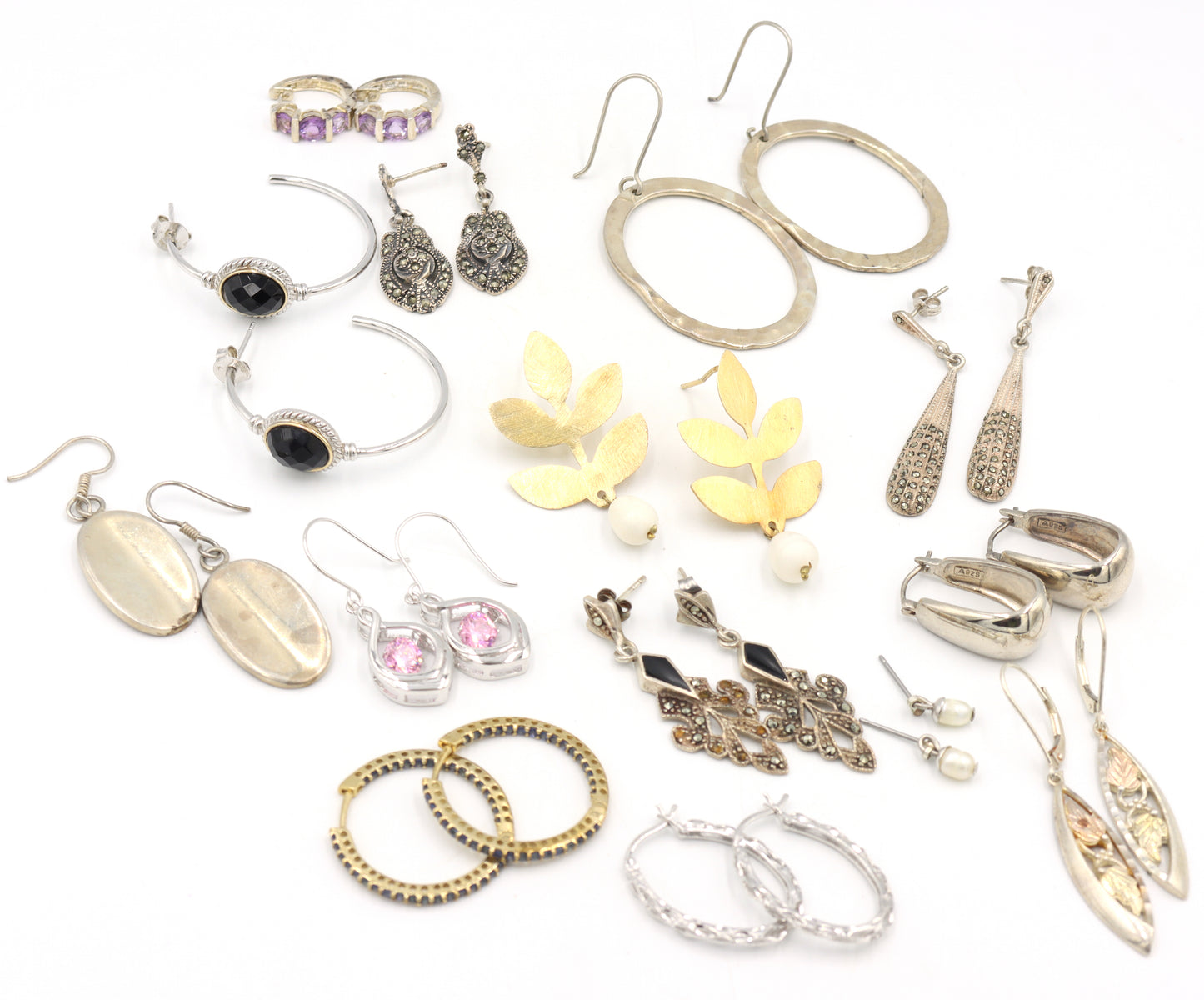 Group lot of Vintage 925 sterling silver earrings
