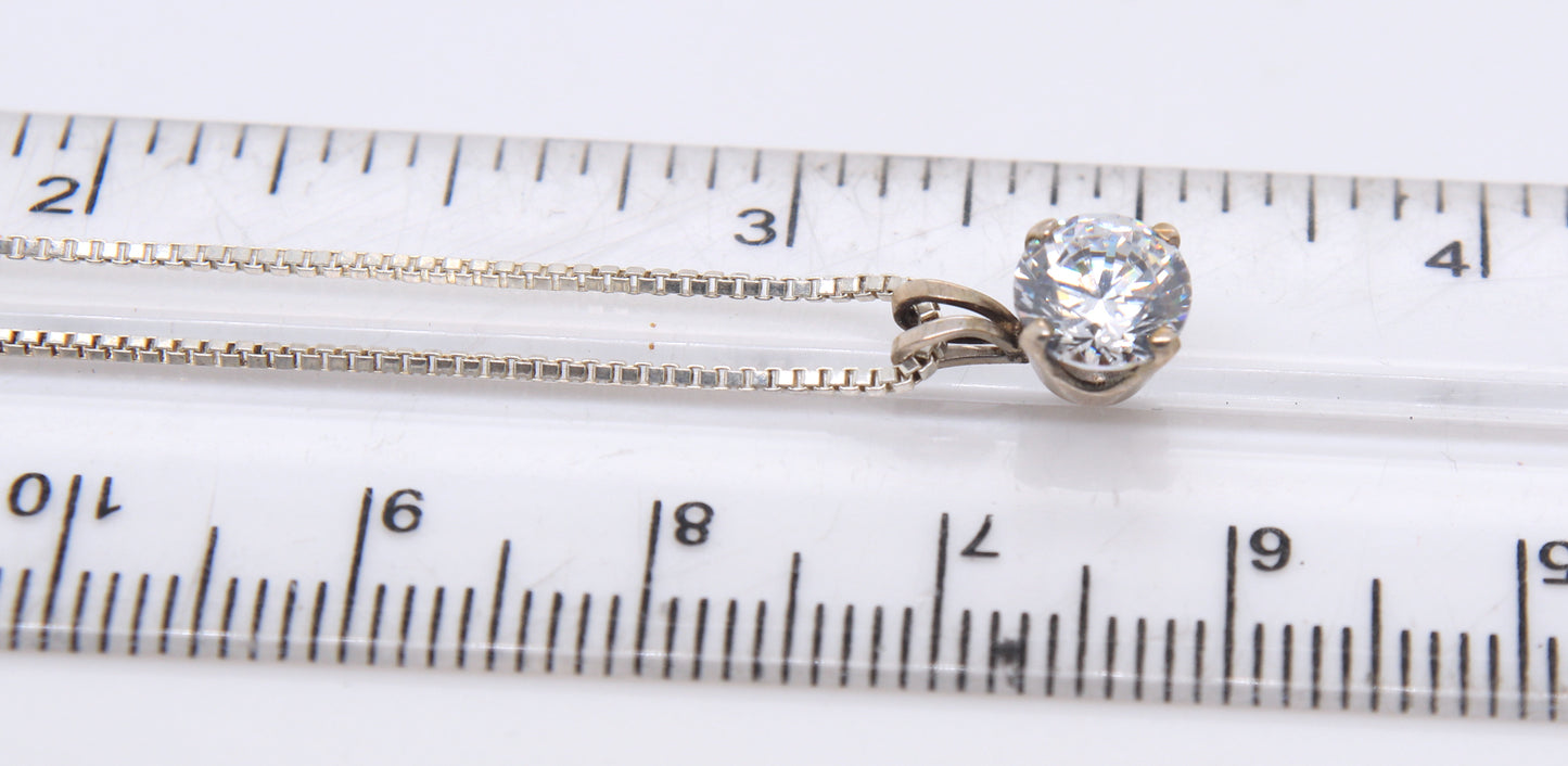 Sterling Silver Cubic Zirconia Pendant on Chain