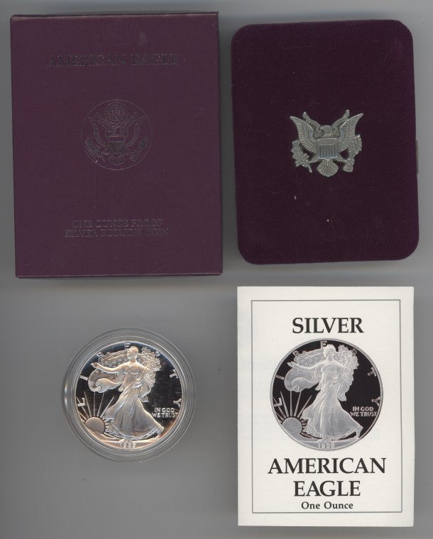 1989-S 1 oz Proof American Silver Eagle with Original Box & COA – U.S. Coin
