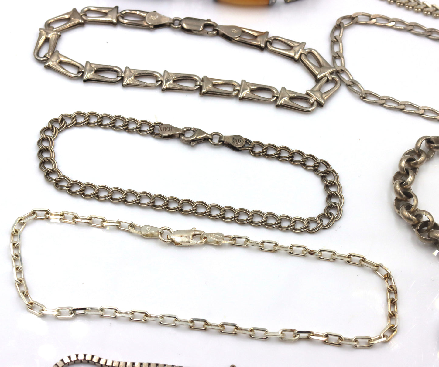 Group lot of 8 Vintage 925 sterling silver bracelets
