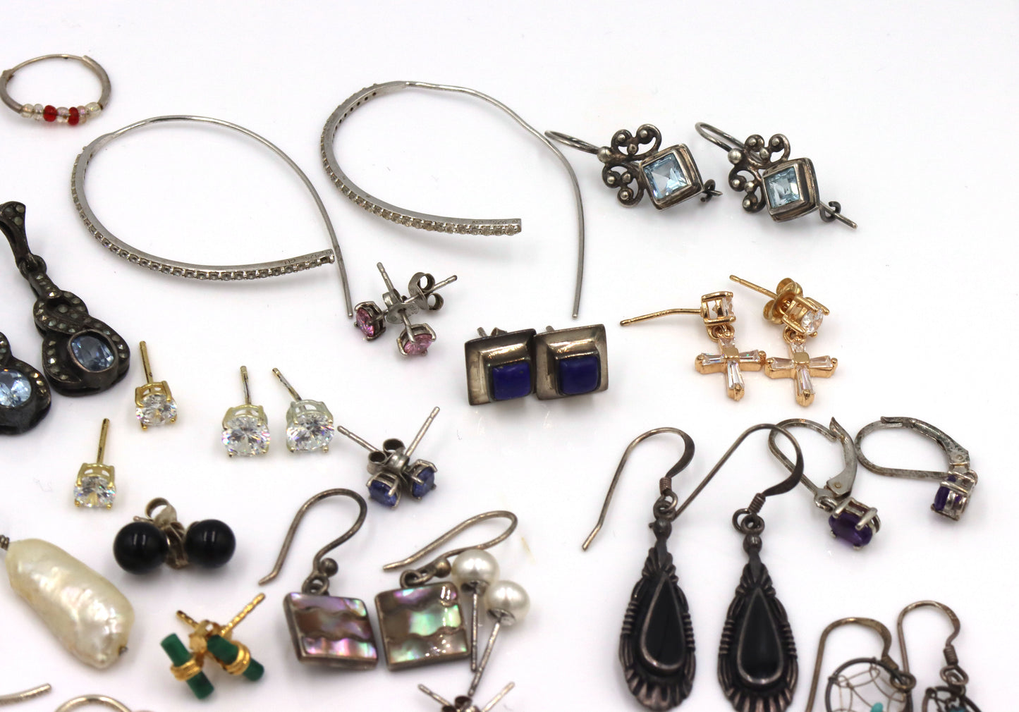 Group lot of vintage 925 sterling silver earrings