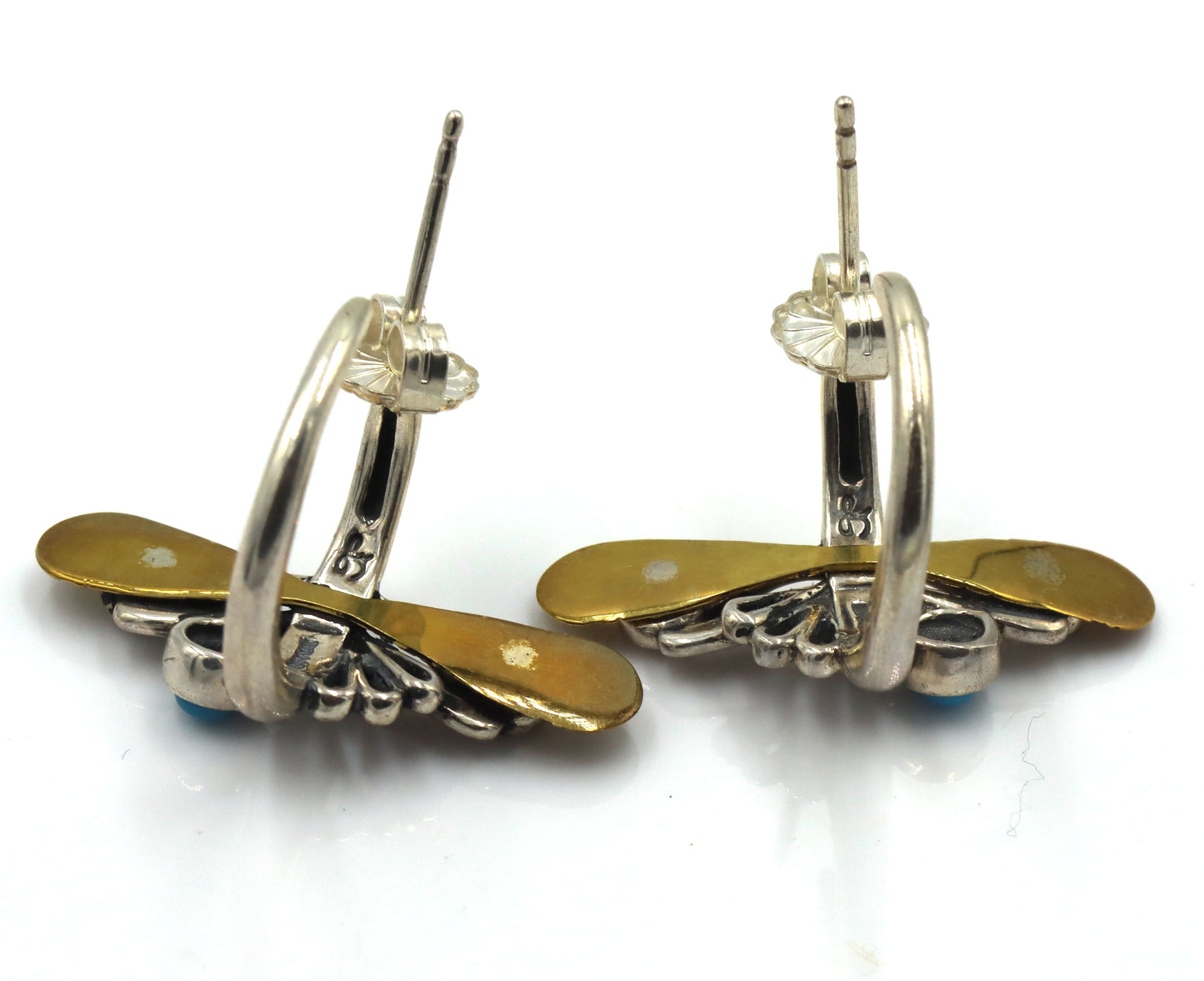 Carolyn Pollack sterling silver brass gemstone earrings