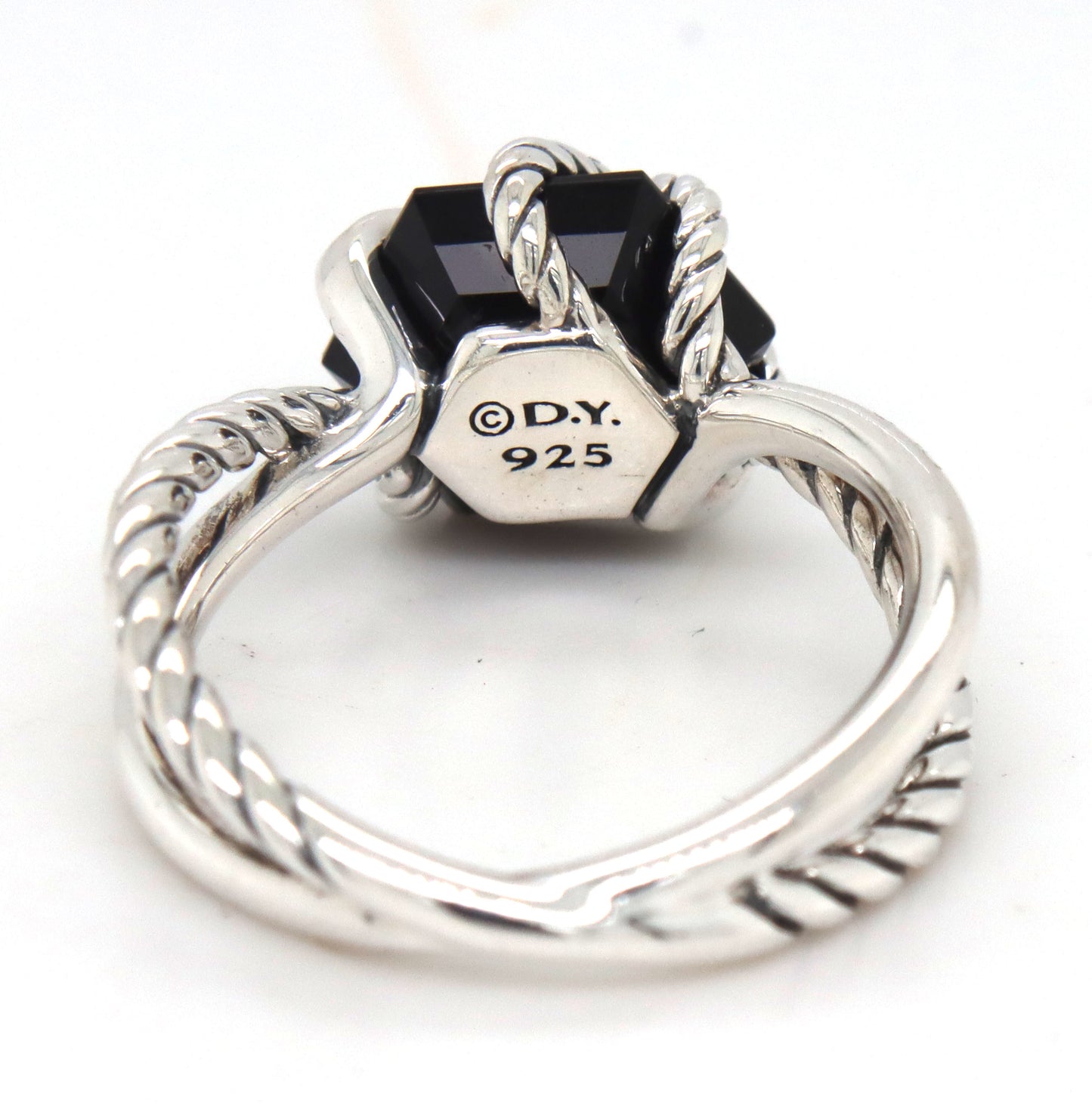 David Yurman black onyx and diamond wrap ring