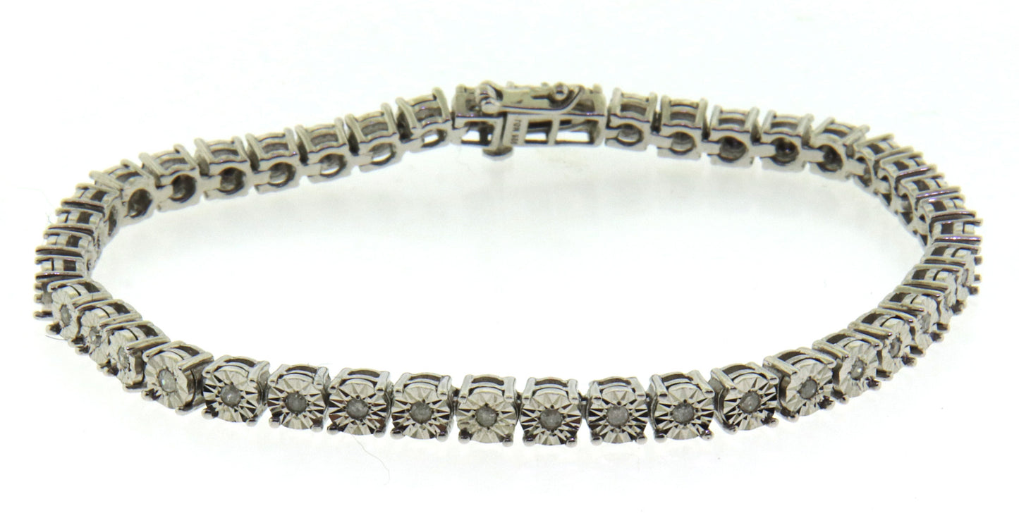 925 Sterling Silver Cubic Zirconia Tennis Bracelet